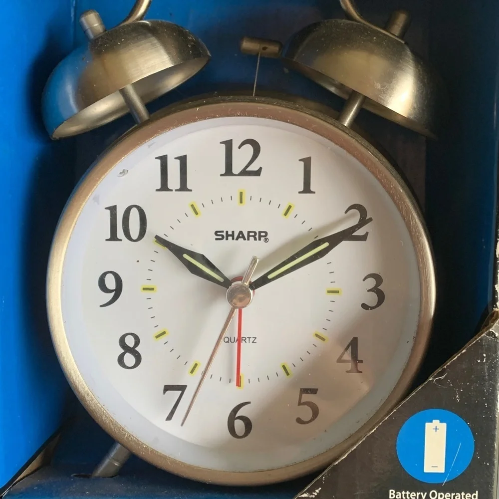 Silver Twin Bell Alarm Clock by sharp